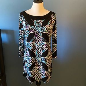 Style & Co retro print tunic dress M